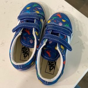 Vans Blue Dinosaur Velcro Sneakers